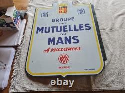 Plaque émaillée ancienne MUTUELLES DU MANS Assurances 43x60 cm