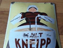 Plaque emaillee ancienne Malt Kneipp pub ancienne signée Beuville