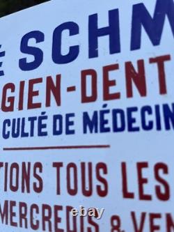 Plaque émaillée ancienne Métier Enseigne Consultations Dentiste Chirurgien