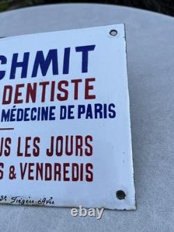 Plaque émaillée ancienne Métier Enseigne Consultations Dentiste Chirurgien