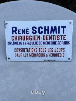 Plaque émaillée ancienne Métier Enseigne Consultations Dentiste Chirurgien