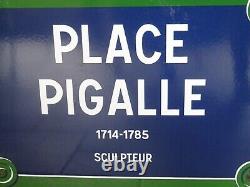 Plaque émaillée ancienne PARIS PLACE PIGALLE art populaire enamel