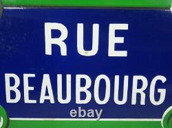 Plaque émaillée ancienne PARIS RUE BEAUBOURG old enamel art populaire