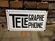 Plaque emaillee ancienne TELEGRAPHE TELEPHONE radio TSF 26 45 Cm