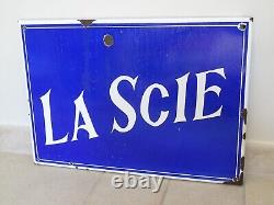 Plaque émaillée ancienne VILLA LA SCIE old enamel art populaire