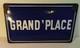 Plaque émaillée ancienne bombée Grand place 45 x 25 cm