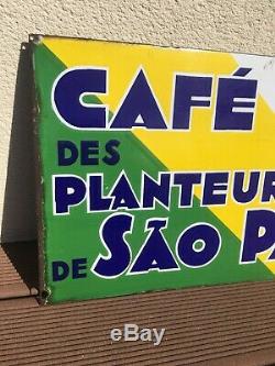 Plaque emaillée ancienne café Sao Paulo EAS