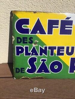 Plaque emaillée ancienne café Sao Paulo EAS