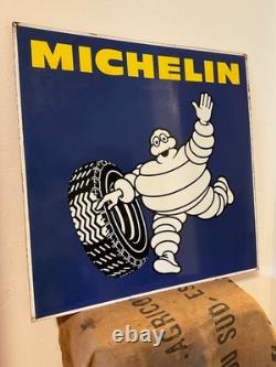 Plaque émaillée ancienne double face MICHELIN, SMLF82 Paris