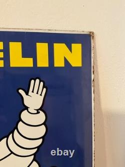 Plaque émaillée ancienne double face MICHELIN, SMLF82 Paris