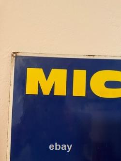 Plaque émaillée ancienne double face MICHELIN, SMLF82 Paris