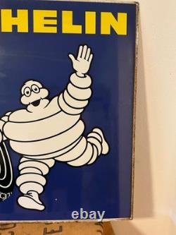 Plaque émaillée ancienne double face MICHELIN, SMLF82 Paris