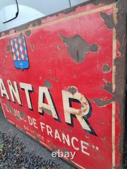 Plaque émaillée ancienne garage ANTAR GRAND FORMAT 1200/800
