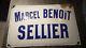 Plaque emaillee ancienne marcel benoit sellier, chevaux, hippodrome