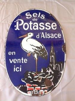 Plaque emaillee ancienne potasse Alsace
