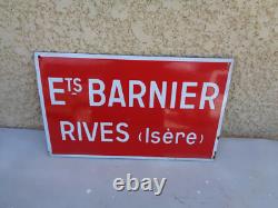Plaque émaillée ancienne publicitaire RIVES isére atelier usine design garage