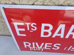 Plaque émaillée ancienne publicitaire RIVES isére atelier usine design garage
