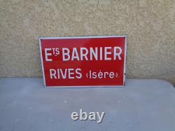 Plaque émaillée ancienne publicitaire RIVES isére atelier usine design garage