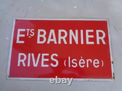 Plaque émaillée ancienne publicitaire RIVES isére atelier usine design garage