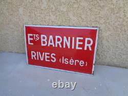 Plaque émaillée ancienne publicitaire RIVES isére atelier usine design garage