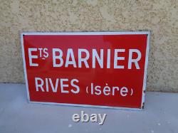 Plaque émaillée ancienne publicitaire RIVES isére atelier usine design garage