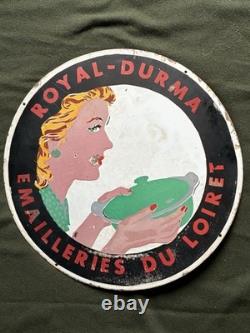 Plaque émaillée ancienne publicitaire ROYAL DURMA LOIRET