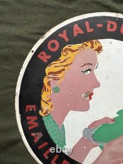 Plaque émaillée ancienne publicitaire ROYAL DURMA LOIRET
