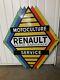 Plaque emaillee ancienne renault 110/70cm