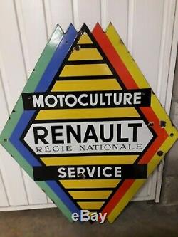 Plaque emaillee ancienne renault 110/70cm
