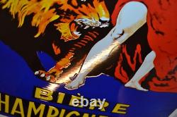 Plaque émaillée bière CHAMPIGNEULLES grandes dimensions enamel sign emailschild