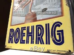 Plaque emaillée biere roehrig modèle déposé émaillerie alsacienne strasbourg