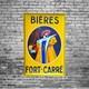 Plaque émaillée bières FORT-CARRE grandes dimensions enamel sign emailschild