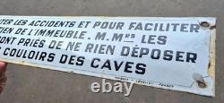 Plaque émaillée bombée Entretien de l'Immeuble d'utilité 50x10cm