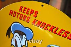 Plaque émaillée bombée SUNOCO huile automobiles ++ 50 cm ++