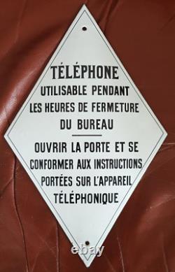 Plaque émaillée cabine téléphonique téléphone public PTT bureau de poste PTT RRR