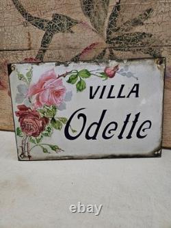 Plaque émaillée de Villa Ancienne plaque émaillée