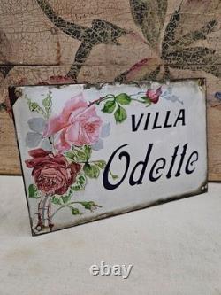 Plaque émaillée de Villa Ancienne plaque émaillée