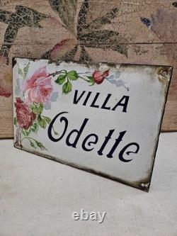 Plaque émaillée de Villa Ancienne plaque émaillée