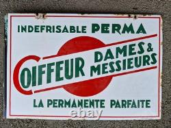 Plaque émaillée de metier COIFFEUR DAMES MESSIEURS pour la marque PERMA