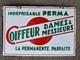 Plaque &eacute;maill&eacute;e de metier COIFFEUR DAMES MESSIEURS pour la marque PERMA