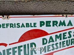 Plaque émaillée de metier COIFFEUR DAMES MESSIEURS pour la marque PERMA