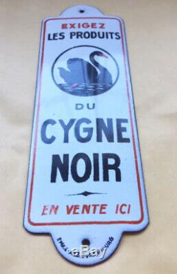Plaque émaillée de propreté Produits Cygne Noir émaillerie Alsacienne Strasbourg