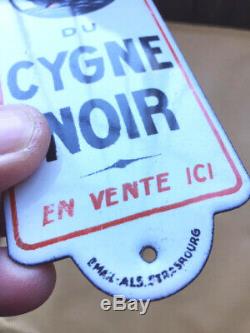 Plaque émaillée de propreté Produits Cygne Noir émaillerie Alsacienne Strasbourg