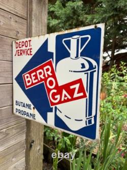 Plaque émaillée double face BERROGAZ