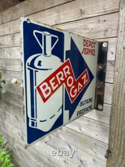 Plaque émaillée double face BERROGAZ