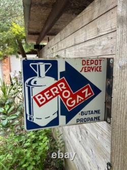 Plaque émaillée double face BERROGAZ