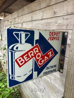 Plaque émaillée double face BERROGAZ