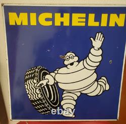 Plaque émaillée double-face Michelin Bibendum 65 x 65 cm