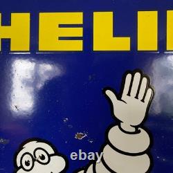 Plaque émaillée double-face Michelin Bibendum 65 x 65 cm Plaque émaillée double-face Michelin Bibendum 65 x 65 cm