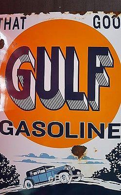 Plaque emaillee gulf gasoline